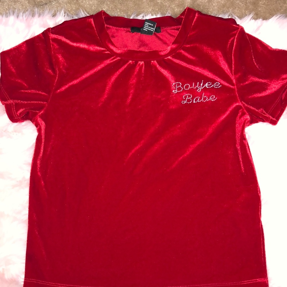 Red Velvet “Boujee Babe” crop top